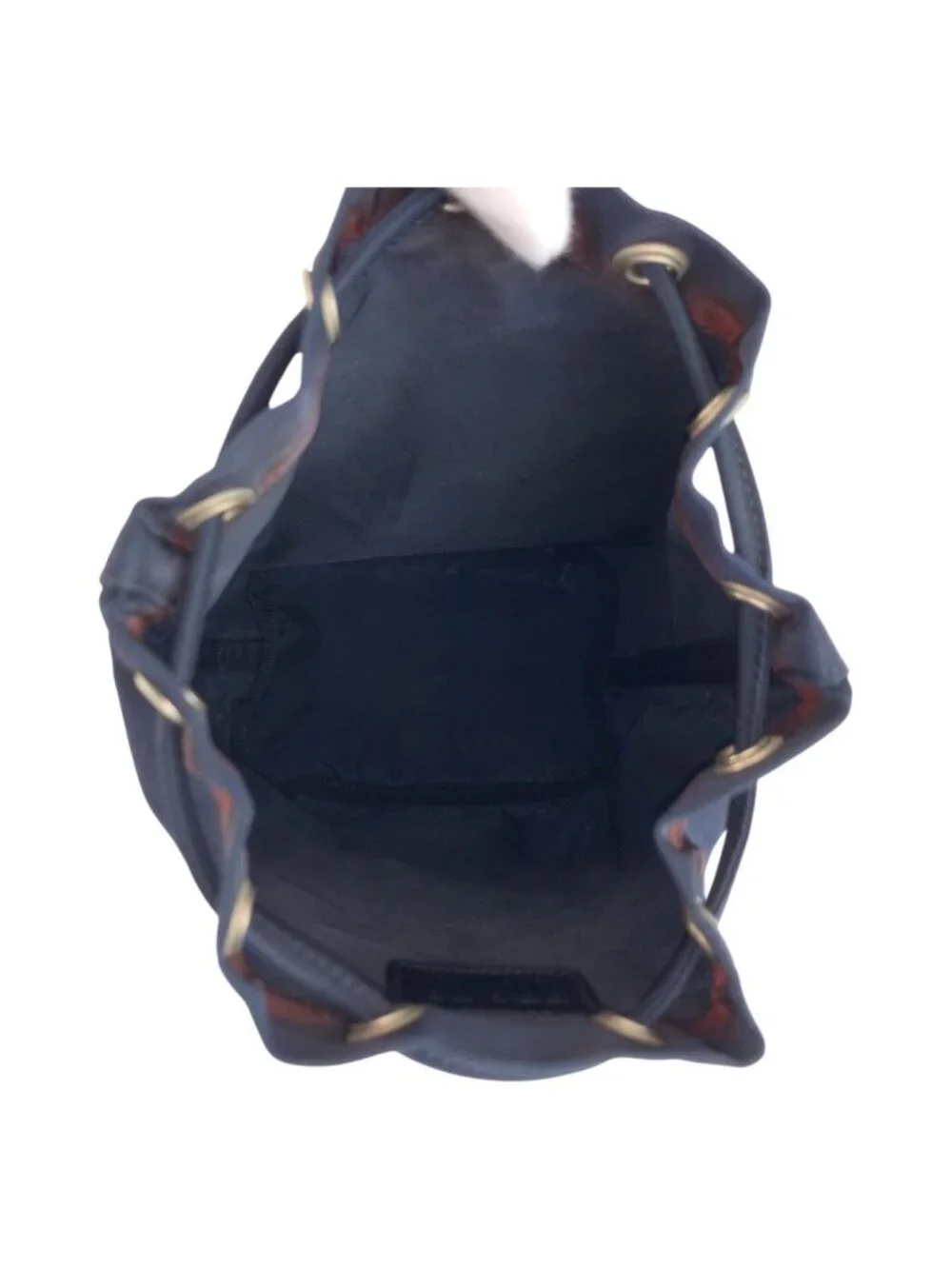 Prada Tessuto Navy Silver Nylon Drawstring Pouch